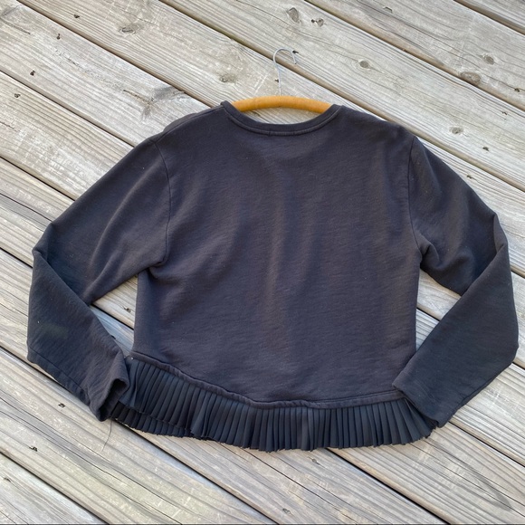 J. Crew  Pleated Ruffle Hem Peplum Long Sleeve Top - Picture 6 of 9